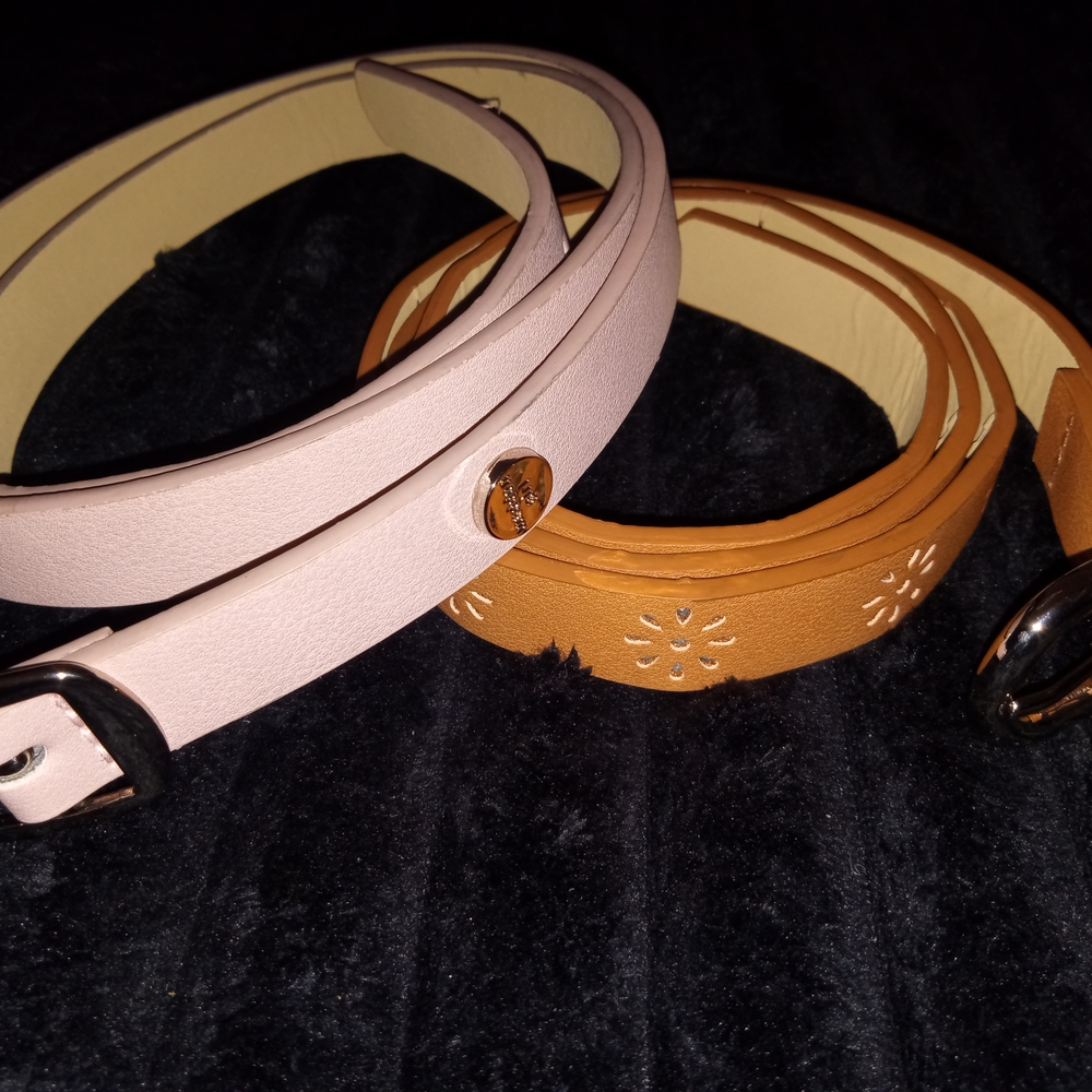 Stylish Women's Pink and Tan Belts